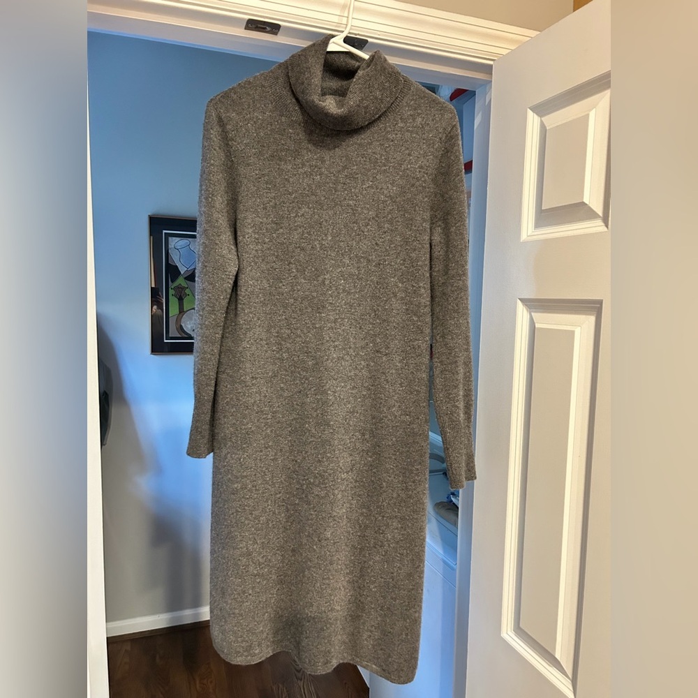 Sofia Cashmere Charcoal Long Sleeve Dress